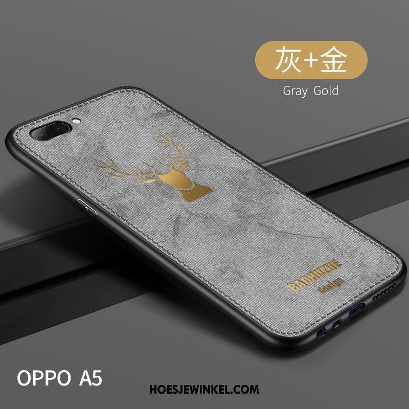 Oppo A5 Hoesje Lovers Persoonlijk Doek, Oppo A5 Hoesje Schrobben Trendy Merk