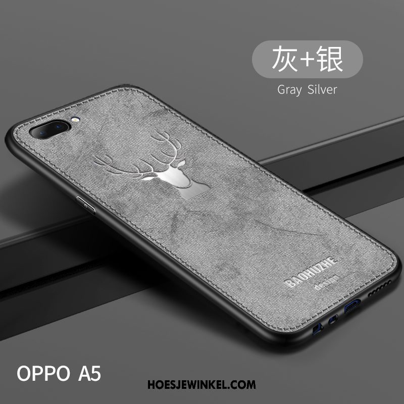 Oppo A5 Hoesje Lovers Persoonlijk Doek, Oppo A5 Hoesje Schrobben Trendy Merk