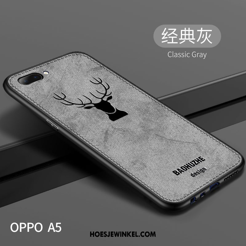 Oppo A5 Hoesje Lovers Persoonlijk Doek, Oppo A5 Hoesje Schrobben Trendy Merk