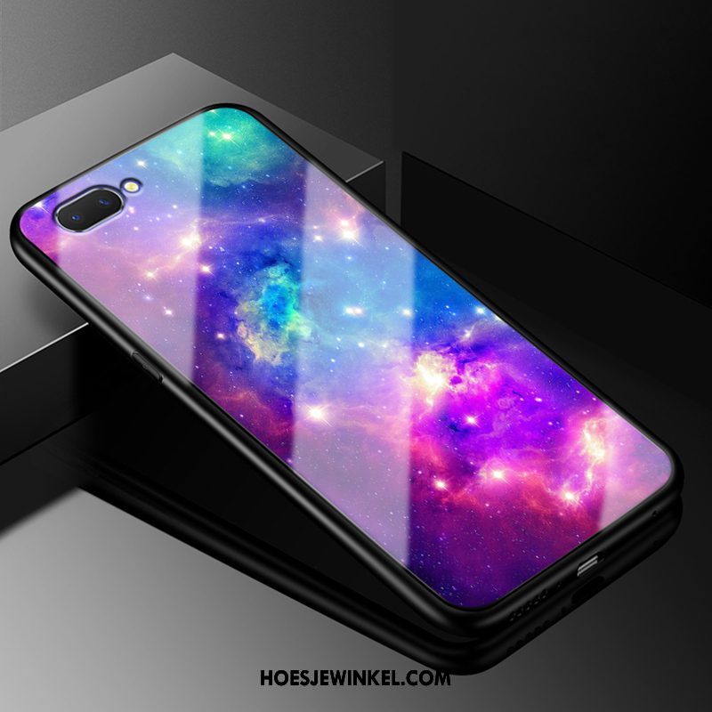 Oppo A5 Hoesje Purper Persoonlijk Zacht, Oppo A5 Hoesje Glas Mode