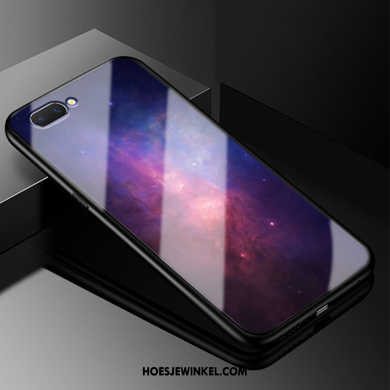 Oppo A5 Hoesje Purper Persoonlijk Zacht, Oppo A5 Hoesje Glas Mode