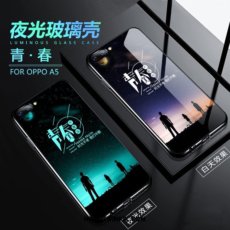 Oppo A5 Hoesje Scheppend Zacht Trend, Oppo A5 Hoesje Bescherming Zwart