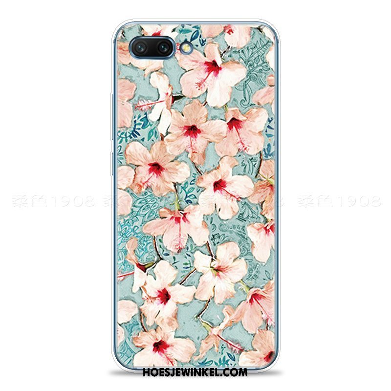 Oppo A5 Hoesje Trend Bloemen Mobiele Telefoon, Oppo A5 Hoesje Siliconen Blauw