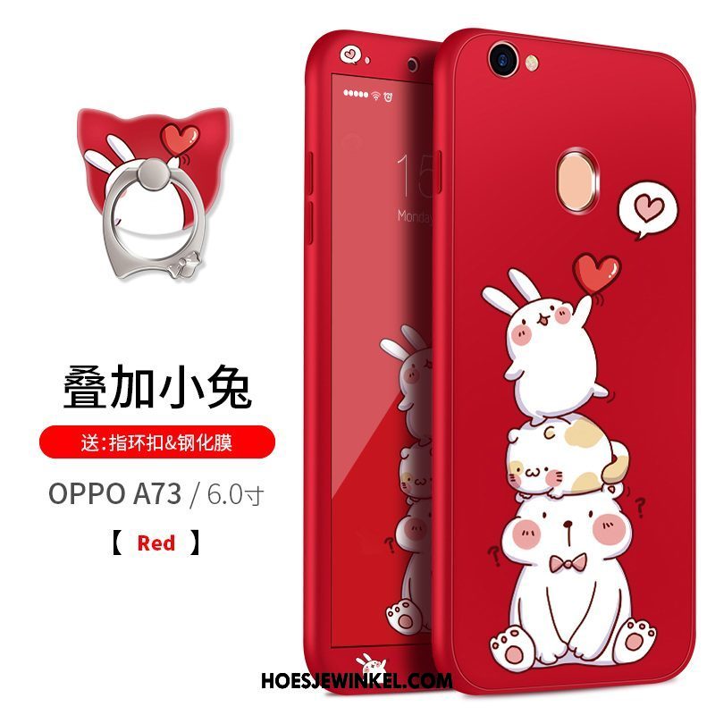 Oppo A73 Hoesje All Inclusive Hoes Zwart, Oppo A73 Hoesje Mobiele Telefoon Spotprent