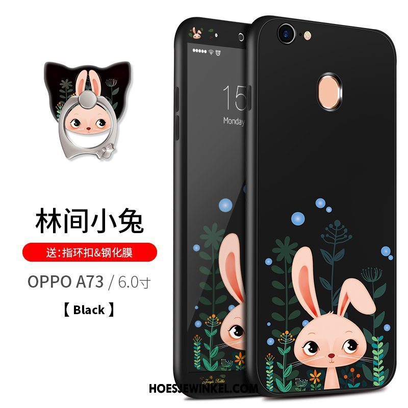 Oppo A73 Hoesje All Inclusive Hoes Zwart, Oppo A73 Hoesje Mobiele Telefoon Spotprent