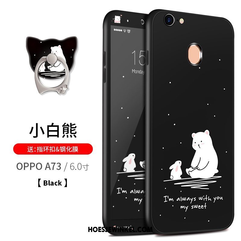 Oppo A73 Hoesje All Inclusive Hoes Zwart, Oppo A73 Hoesje Mobiele Telefoon Spotprent