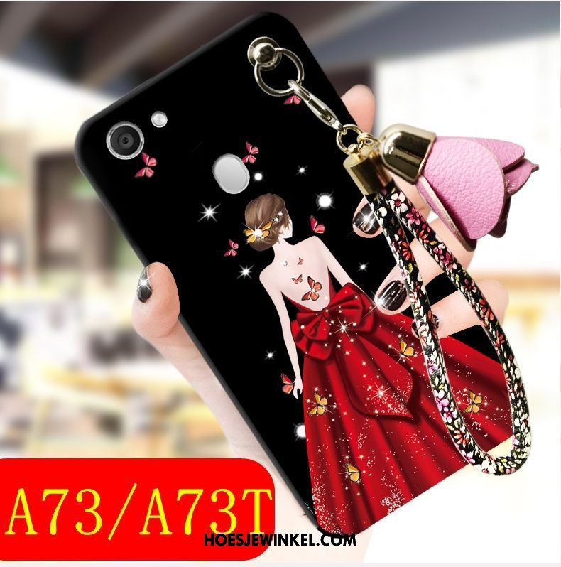 Oppo A73 Hoesje All Inclusive Trend Zacht, Oppo A73 Hoesje Zwart Trendy Merk