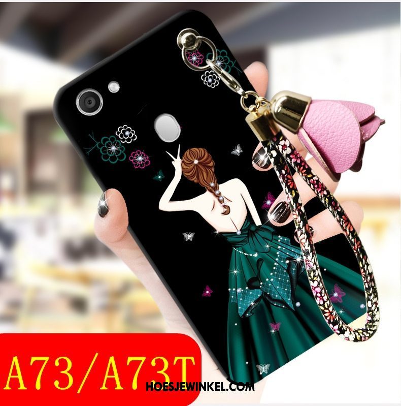 Oppo A73 Hoesje All Inclusive Trend Zacht, Oppo A73 Hoesje Zwart Trendy Merk