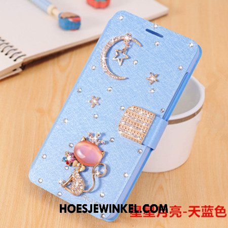 Oppo A73 Hoesje Bescherming Met Strass Anti-fall, Oppo A73 Hoesje Hoes Blauw