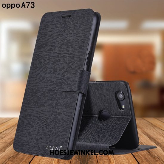 Oppo A73 Hoesje Goud Persoonlijk Bescherming, Oppo A73 Hoesje Leren Etui All Inclusive