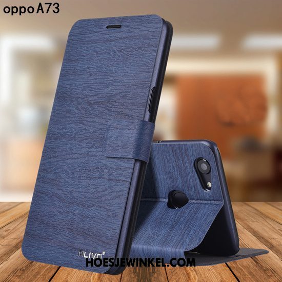 Oppo A73 Hoesje Goud Persoonlijk Bescherming, Oppo A73 Hoesje Leren Etui All Inclusive