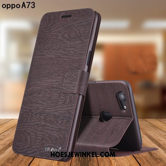 Oppo A73 Hoesje Goud Persoonlijk Bescherming, Oppo A73 Hoesje Leren Etui All Inclusive