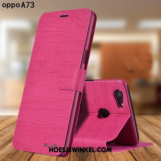 Oppo A73 Hoesje Goud Persoonlijk Bescherming, Oppo A73 Hoesje Leren Etui All Inclusive