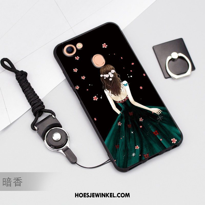 Oppo A73 Hoesje Hoes Blauw Trend, Oppo A73 Hoesje Siliconen Spotprent