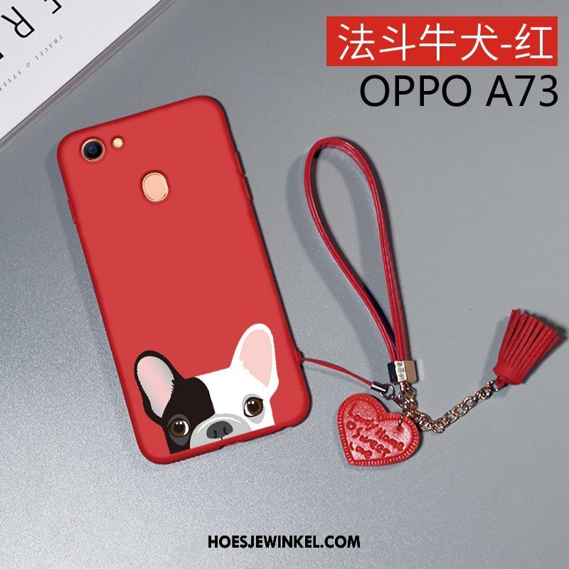 Oppo A73 Hoesje Scheppend Siliconen Rood, Oppo A73 Hoesje Bescherming Mobiele Telefoon