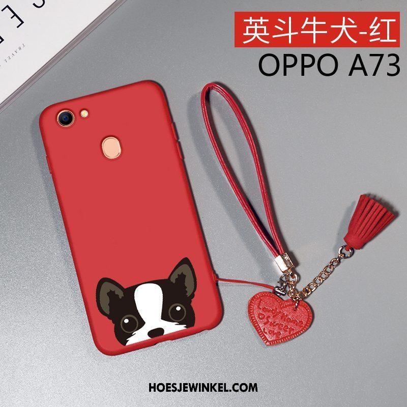 Oppo A73 Hoesje Scheppend Siliconen Rood, Oppo A73 Hoesje Bescherming Mobiele Telefoon