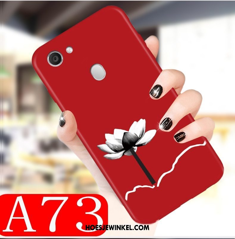 Oppo A73 Hoesje Siliconen Trend Anti-fall, Oppo A73 Hoesje Zwart Mobiele Telefoon