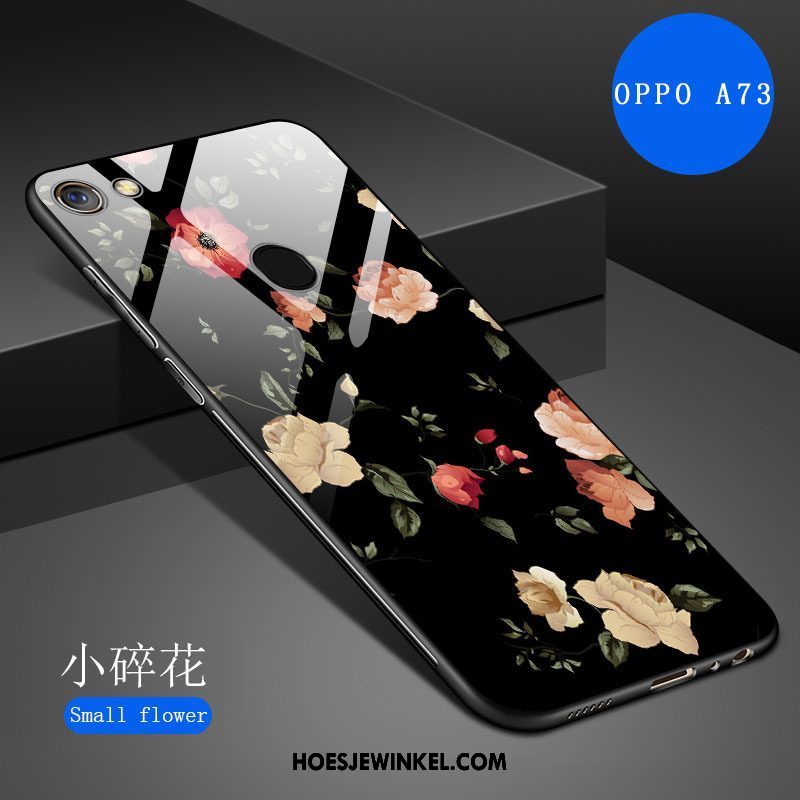 Oppo A73 Hoesje Wit Spotprent Siliconen, Oppo A73 Hoesje Spiegel Kunst