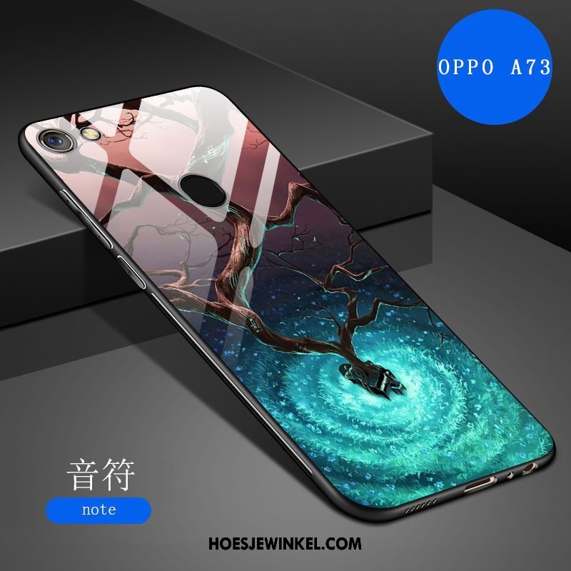 Oppo A73 Hoesje Wit Spotprent Siliconen, Oppo A73 Hoesje Spiegel Kunst