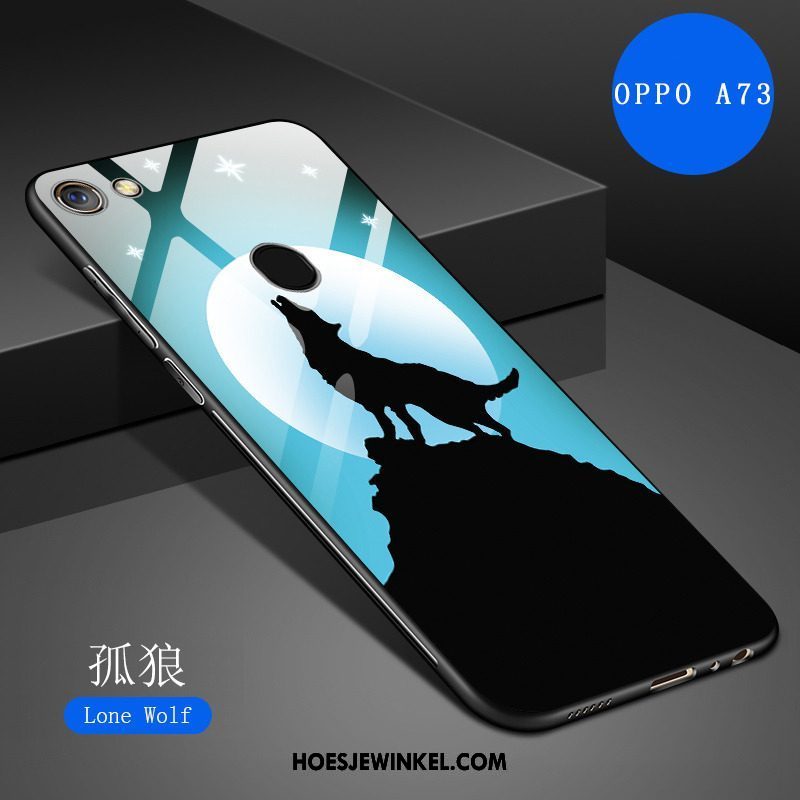 Oppo A73 Hoesje Wit Spotprent Siliconen, Oppo A73 Hoesje Spiegel Kunst