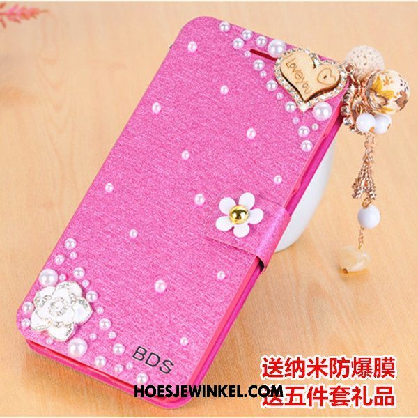 Oppo A83 Hoesje Anti-fall Bescherming Leren Etui, Oppo A83 Hoesje Clamshell Roze