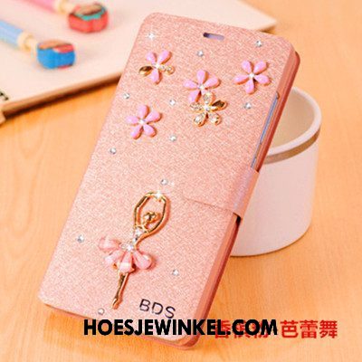 Oppo A83 Hoesje Anti-fall Bescherming Leren Etui, Oppo A83 Hoesje Clamshell Roze