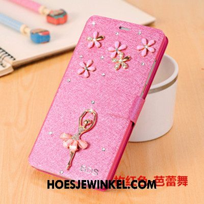 Oppo A83 Hoesje Anti-fall Bescherming Leren Etui, Oppo A83 Hoesje Clamshell Roze