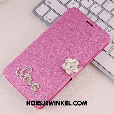 Oppo A83 Hoesje Anti-fall Bescherming Leren Etui, Oppo A83 Hoesje Clamshell Roze