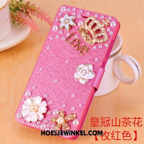 Oppo A83 Hoesje Anti-fall Bescherming Leren Etui, Oppo A83 Hoesje Clamshell Roze