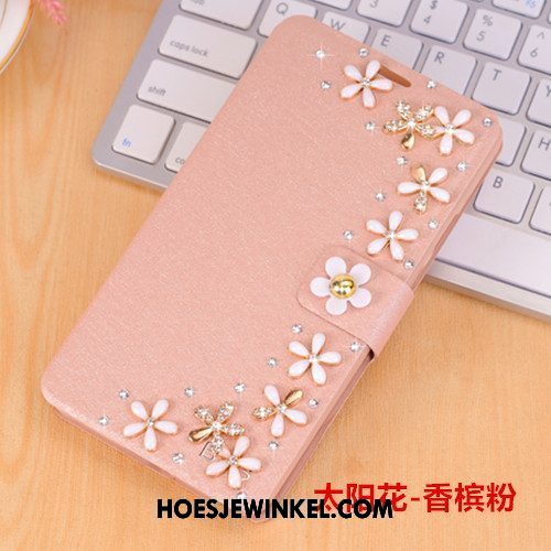 Oppo A83 Hoesje Anti-fall Bescherming Leren Etui, Oppo A83 Hoesje Clamshell Roze