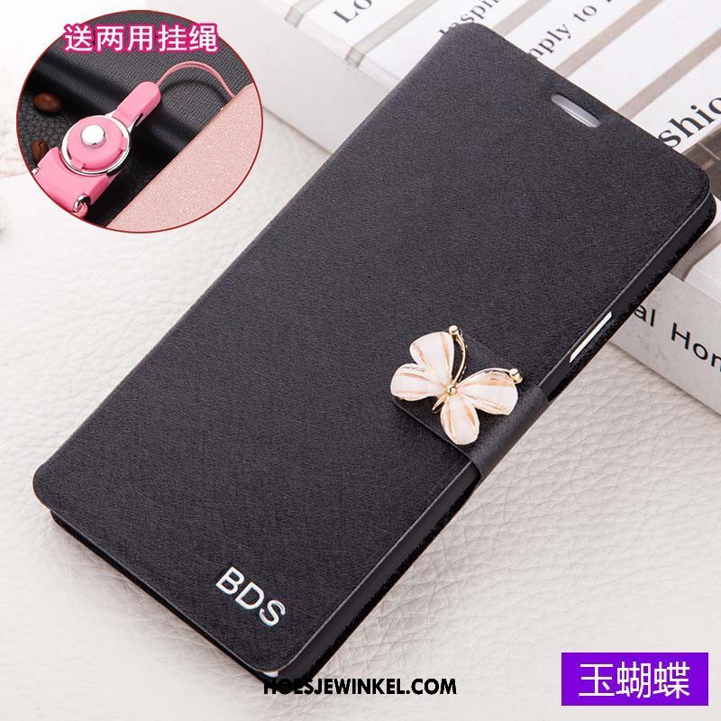 Oppo A83 Hoesje Bescherming Folio Leren Etui, Oppo A83 Hoesje Anti-fall Blauw