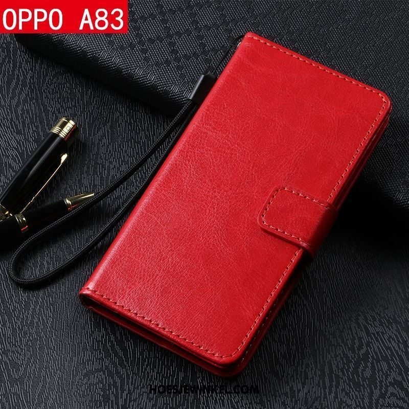 Oppo A83 Hoesje Folio Mobiele Telefoon Bedrijf, Oppo A83 Hoesje Zacht Hoes Braun