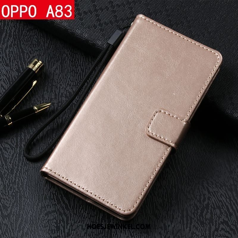 Oppo A83 Hoesje Folio Mobiele Telefoon Bedrijf, Oppo A83 Hoesje Zacht Hoes Braun