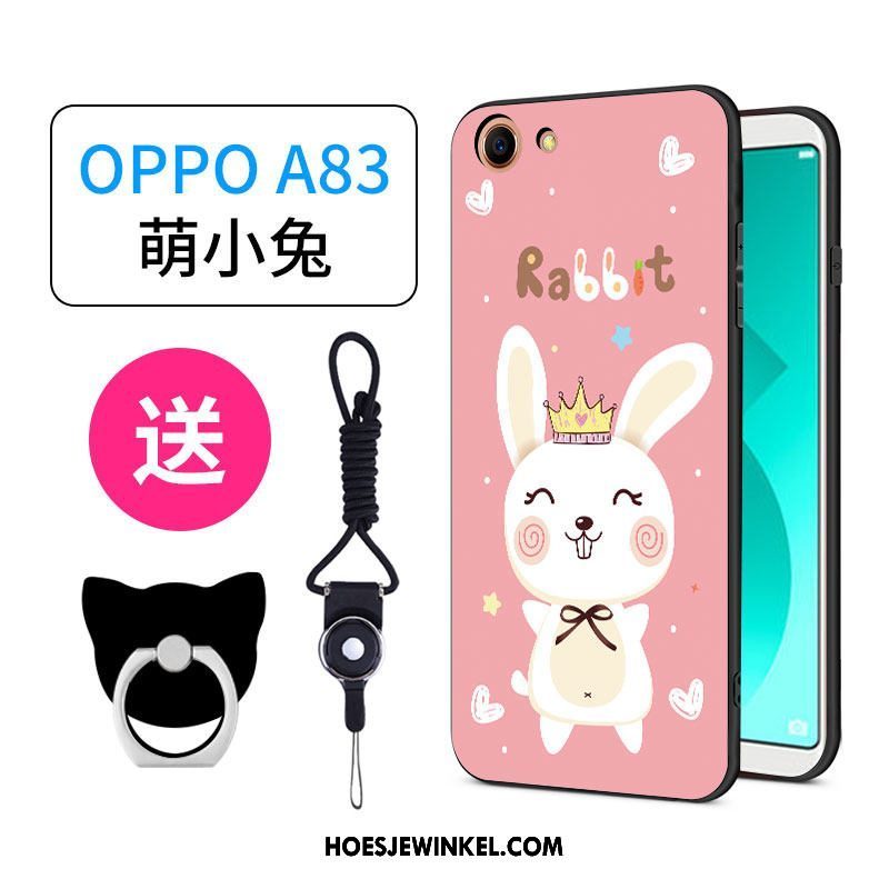 Oppo A83 Hoesje Mobiele Telefoon All Inclusive Anti-fall, Oppo A83 Hoesje Spotprent Roze