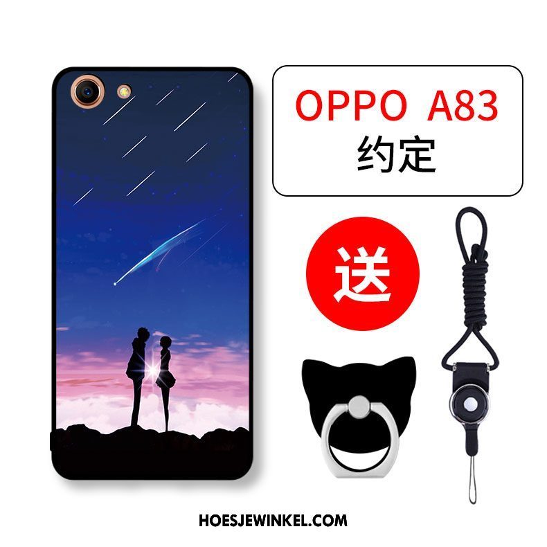 Oppo A83 Hoesje Mobiele Telefoon All Inclusive Anti-fall, Oppo A83 Hoesje Spotprent Roze