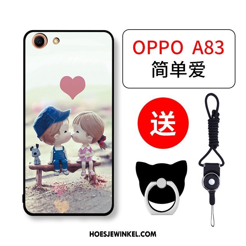 Oppo A83 Hoesje Mobiele Telefoon All Inclusive Anti-fall, Oppo A83 Hoesje Spotprent Roze