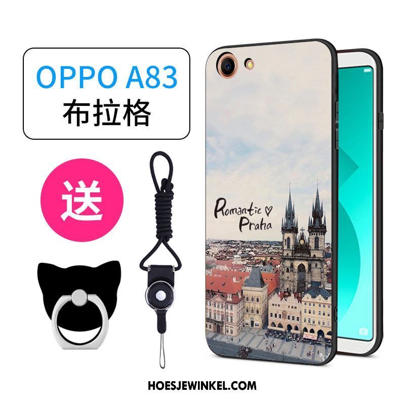 Oppo A83 Hoesje Mobiele Telefoon All Inclusive Anti-fall, Oppo A83 Hoesje Spotprent Roze