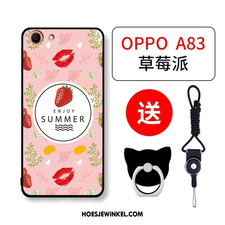 Oppo A83 Hoesje Mobiele Telefoon All Inclusive Anti-fall, Oppo A83 Hoesje Spotprent Roze