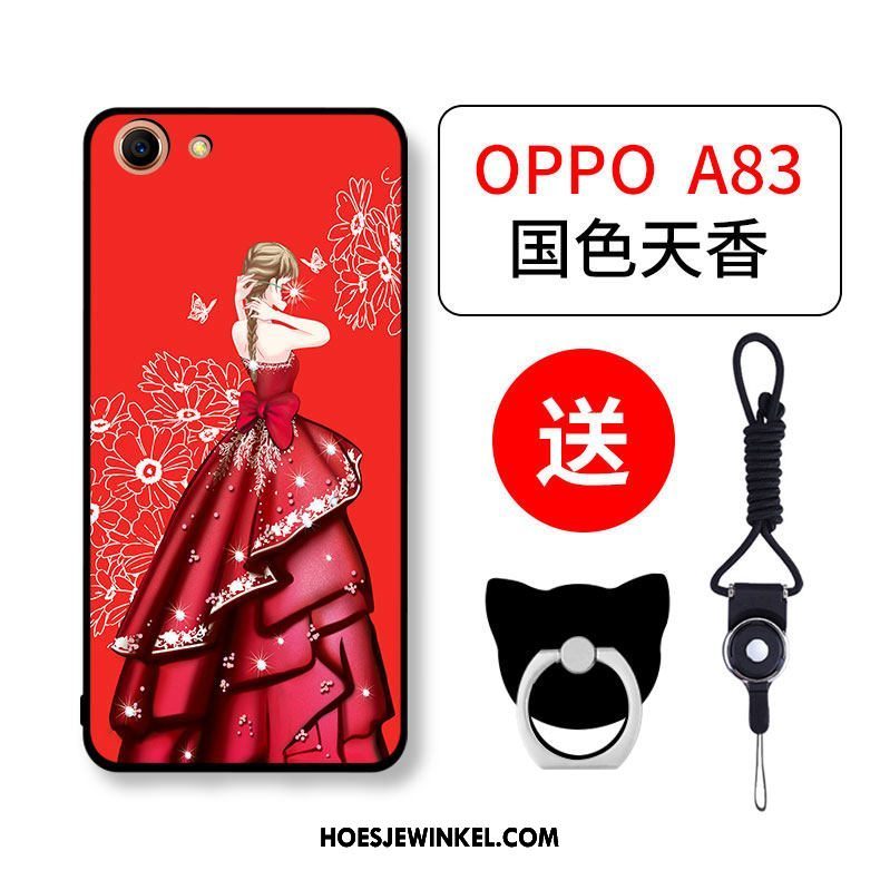 Oppo A83 Hoesje Mobiele Telefoon All Inclusive Anti-fall, Oppo A83 Hoesje Spotprent Roze