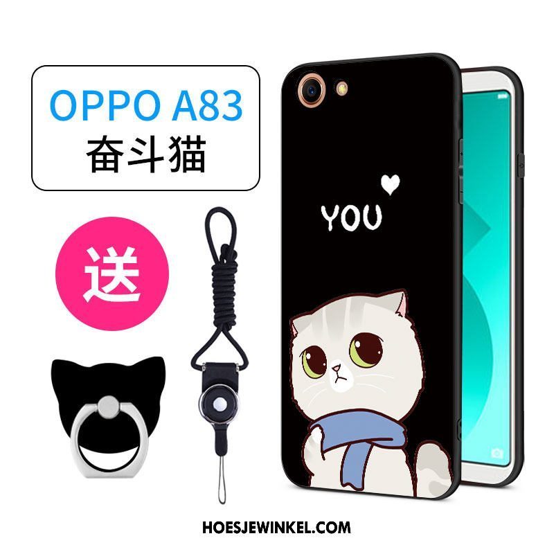 Oppo A83 Hoesje Mobiele Telefoon All Inclusive Anti-fall, Oppo A83 Hoesje Spotprent Roze