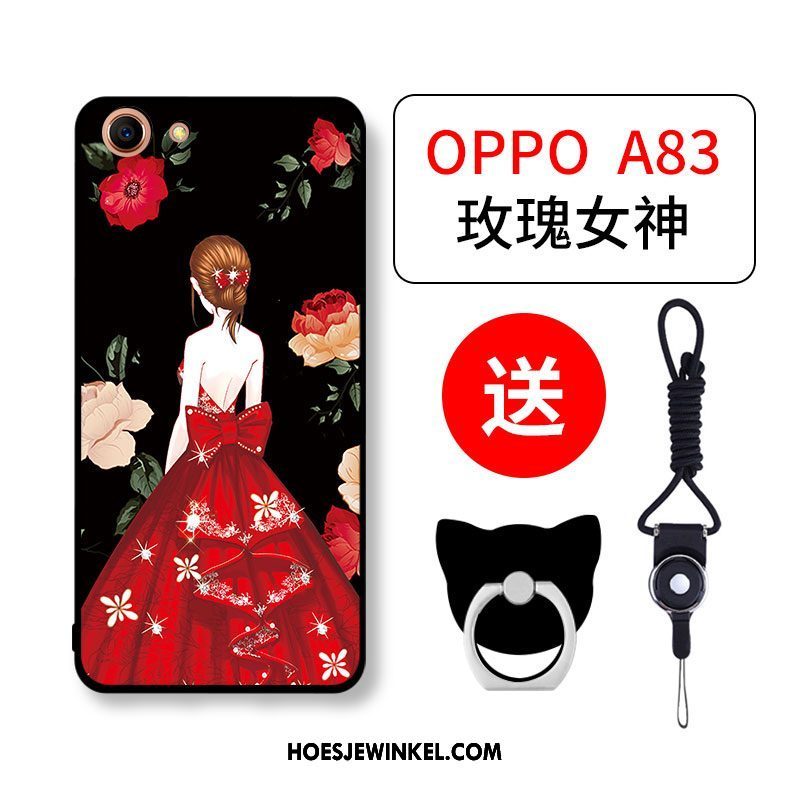 Oppo A83 Hoesje Mobiele Telefoon All Inclusive Anti-fall, Oppo A83 Hoesje Spotprent Roze