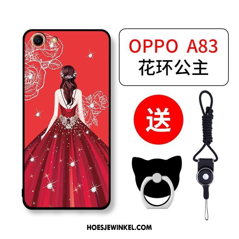 Oppo A83 Hoesje Mobiele Telefoon All Inclusive Anti-fall, Oppo A83 Hoesje Spotprent Roze