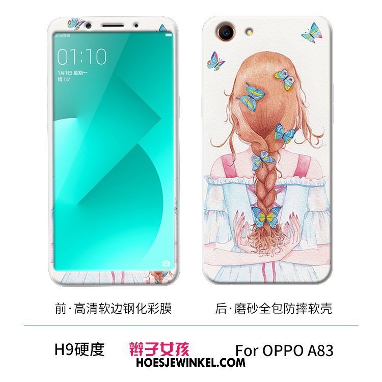 Oppo A83 Hoesje Wit Mobiele Telefoon All Inclusive, Oppo A83 Hoesje Zacht Tempereren