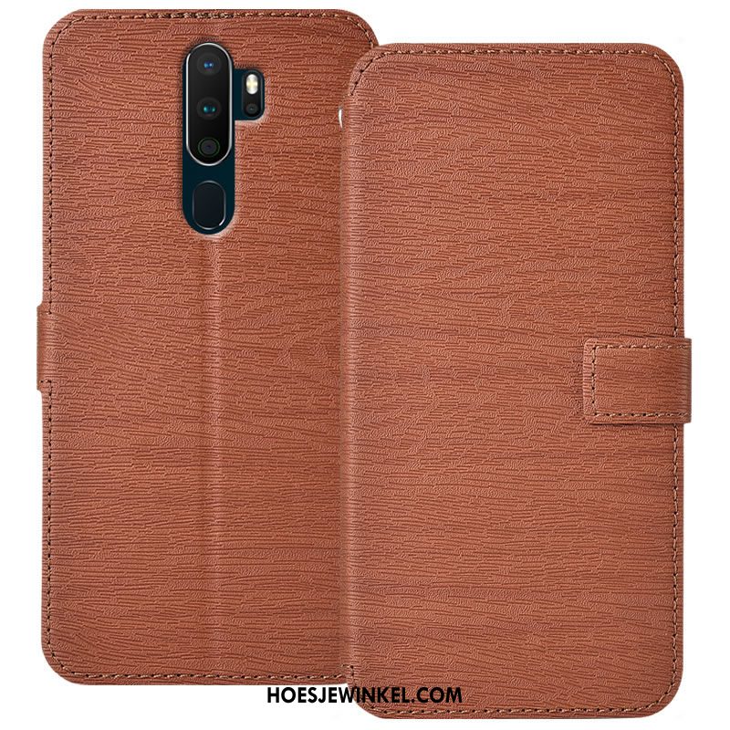 Oppo A9 2020 Hoesje Anti-fall Folio Leren Etui, Oppo A9 2020 Hoesje Hanger Mobiele Telefoon