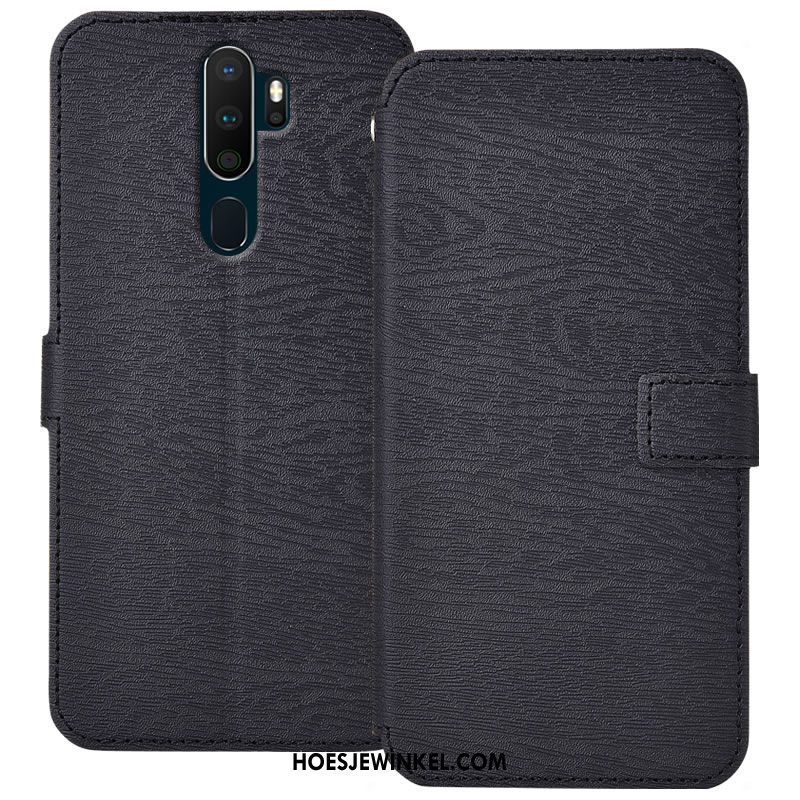 Oppo A9 2020 Hoesje Anti-fall Folio Leren Etui, Oppo A9 2020 Hoesje Hanger Mobiele Telefoon