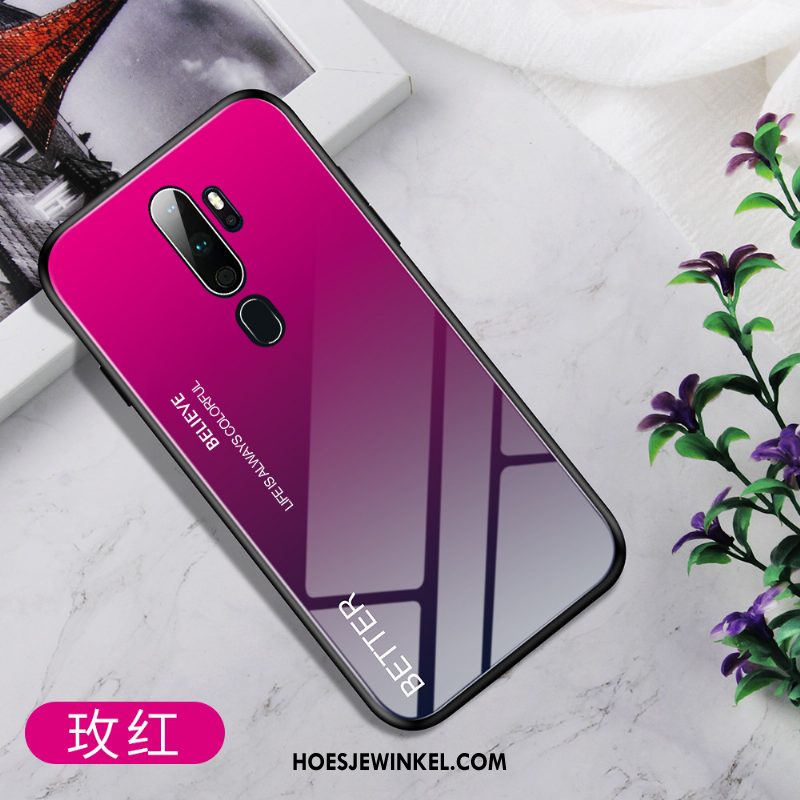 Oppo A9 2020 Hoesje Glas Ster Mobiele Telefoon, Oppo A9 2020 Hoesje Omlijsting Siliconen