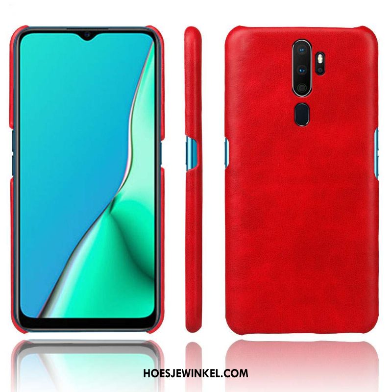 Oppo A9 2020 Hoesje Hoes Kwaliteit Eenvoudige, Oppo A9 2020 Hoesje Leer Bescherming Orange