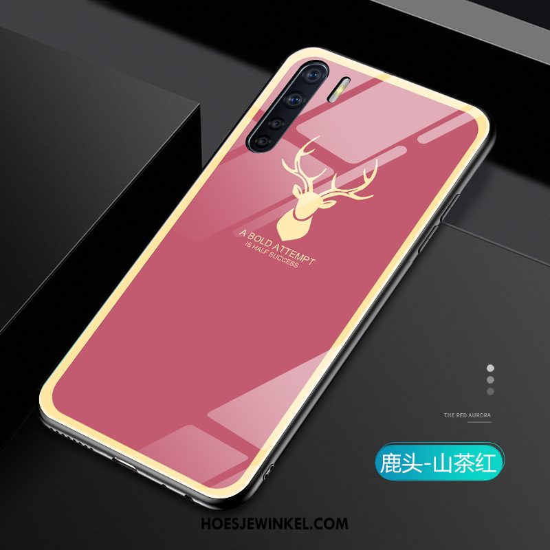 Oppo A91 Hoesje Goud Scheppend Hard, Oppo A91 Hoesje Mobiele Telefoon All Inclusive