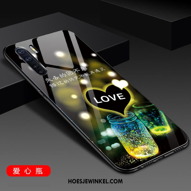 Oppo A91 Hoesje Hoes Mode Glas, Oppo A91 Hoesje Mobiele Telefoon Scheppend