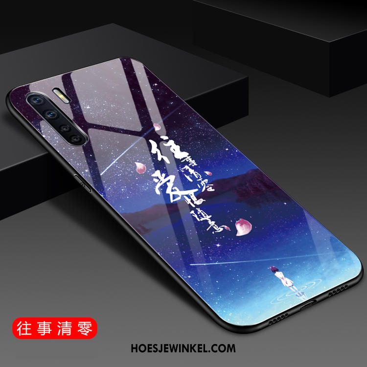 Oppo A91 Hoesje Hoes Mode Glas, Oppo A91 Hoesje Mobiele Telefoon Scheppend